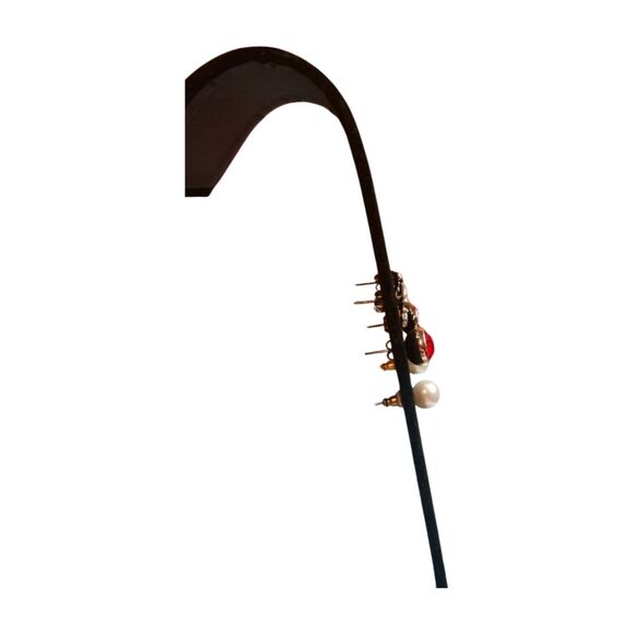 3 Pair of Silvertone Stud Earrings - Picture 2 of 3